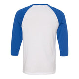 BELLA + CANVAS - Unisex Three-Quarter Sleeve Baseball Tee - 3200 - White/ True Royal