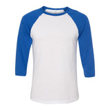 BELLA + CANVAS - Unisex Three-Quarter Sleeve Baseball Tee - 3200 - White/ True Royal