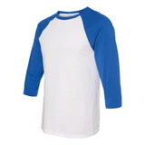 BELLA + CANVAS - Unisex Three-Quarter Sleeve Baseball Tee - 3200 - White/ True Royal