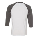 BELLA + CANVAS - Unisex Three-Quarter Sleeve Baseball Tee - 3200 - White/ Asphalt