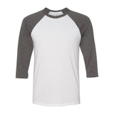 BELLA + CANVAS - Unisex Three-Quarter Sleeve Baseball Tee - 3200 - White/ Asphalt