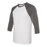 BELLA + CANVAS - Unisex Three-Quarter Sleeve Baseball Tee - 3200 - White/ Asphalt