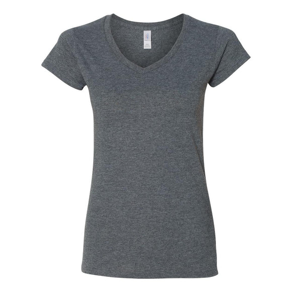 Gildan - Softstyle® Women’s V-Neck T-Shirt - 64V00L - Dark Heather