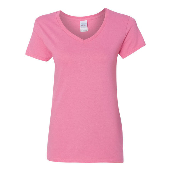 5V00L Gildan Heavy Cotton™ Women’s V-Neck T-Shirt Azalea