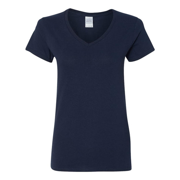 5V00L Gildan Heavy Cotton™ Women’s V-Neck T-Shirt Navy