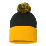 Sportsman - 12" Pom-Pom Cuffed Beanie - SP15 - Forest/ Gold