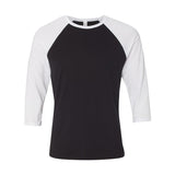 BELLA + CANVAS - Unisex Three-Quarter Sleeve Baseball Tee - 3200 - Black/ White
