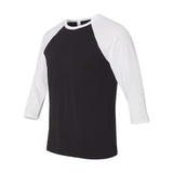 BELLA + CANVAS - Unisex Three-Quarter Sleeve Baseball Tee - 3200 - Black/ White