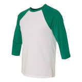 BELLA + CANVAS - Unisex Three-Quarter Sleeve Baseball Tee - 3200 - White/ Kelly