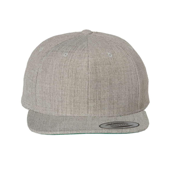 YP Classics - Premium Flat Bill Snapback Cap - 6089M - Heather Grey