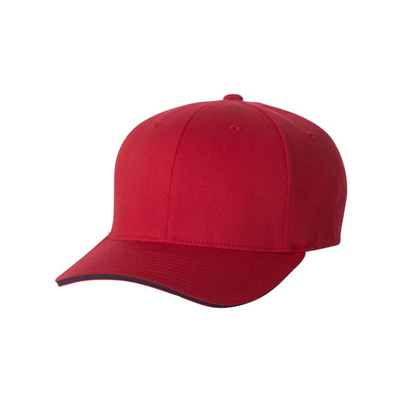 Flexfit - Sandwich Visor Twill Cap - 6277V - Red/ Navy