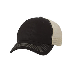 Sportsman - Contrast-Stitch Mesh-Back Cap - 3100 - Black/ Stone