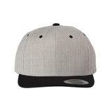 YP Classics - Premium Flat Bill Snapback Cap - 6089M - Heather/ Black