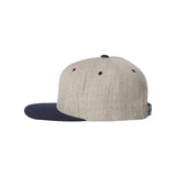 YP Classics - Premium Flat Bill Snapback Cap - 6089M - Heather Grey/ Navy