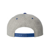 YP Classics - Premium Flat Bill Snapback Cap - 6089M - Heather Grey/ Royal