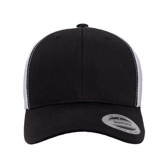 YP Classics - Retro Trucker Cap - 6606 - Black/ White