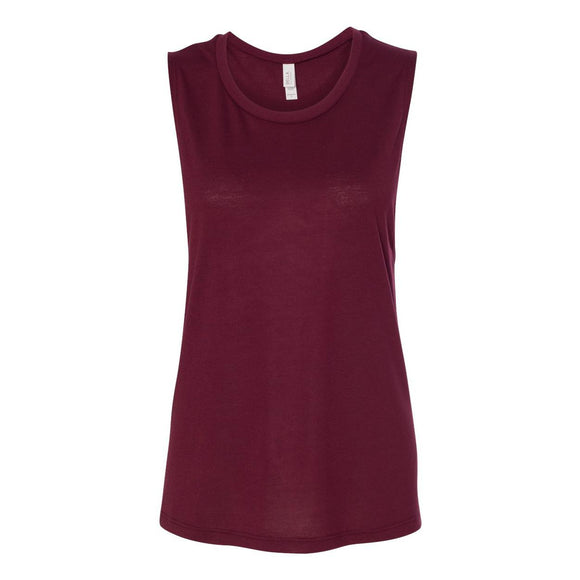 BELLA + CANVAS - Women's Flowy Scoop Muscle Tank - 8803 - Maroon