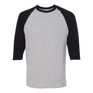 Gildan - Heavy Cotton™ Raglan Three-Quarter Sleeve T-Shirt - 5700 - Sport Grey/ Black