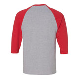 Gildan - Unisex Heavy Cotton™ Raglan Three-Quarter Sleeve T-Shirt - 5700 - Sport Grey/ Red