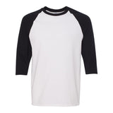 Gildan - Unisex Heavy Cotton™ Raglan Three-Quarter Sleeve T-Shirt - 5700 - White/ Black