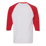 Gildan - Unisex Heavy Cotton™ Raglan Three-Quarter Sleeve T-Shirt - 5700 - White/ Red