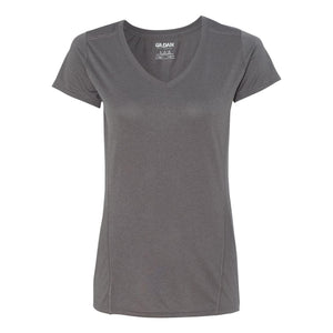 Gildan - Performance® Tech Women's V-Neck T-Shirt - 47V00L - Marbled Charcoal