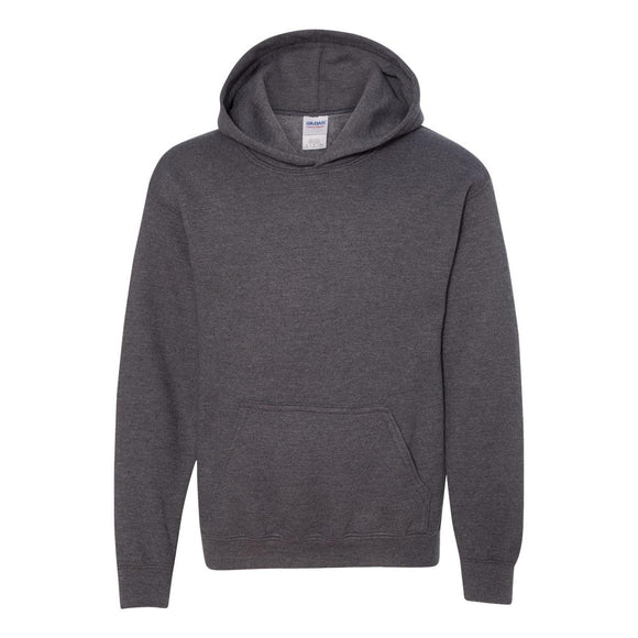 18500B Gildan Heavy Blend™ Youth Hooded Sweatshirt Dark Heather