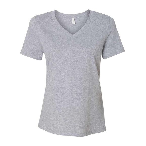 BELLA + CANVAS - Women's Relaxed Heather CVC V-Neck Tee - 6405CVC - Athletic Heather