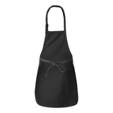 Q-Tees - Full-Length Apron with Pockets - Q4350 - Black