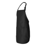 Q-Tees - Full-Length Apron with Pockets - Q4350 - Black
