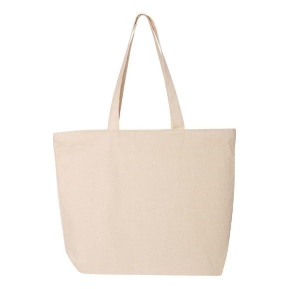 Q-Tees - 25L Zippered Tote - Q611 - Natural