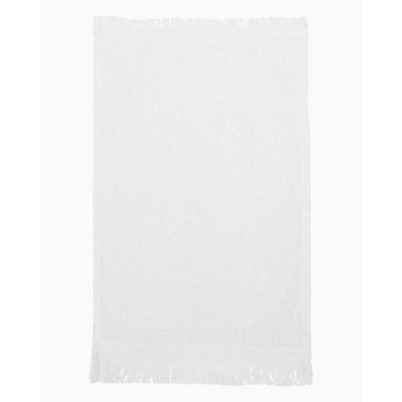 Q-Tees - Fringed Fingertip Towel - T100 - White