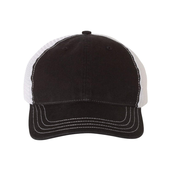 Richardson - Garment-Washed Trucker Cap - 111 - Black/ White