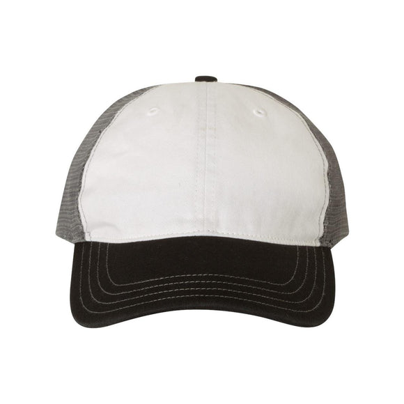 Richardson - Garment-Washed Trucker Cap - 111 - White/ Charcoal/ Black