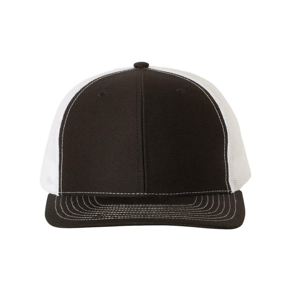 Richardson - Snapback Trucker Cap - 112 - Black/ White