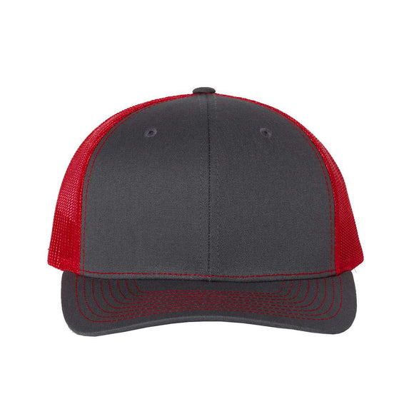 Richardson - Snapback Trucker Cap - 112 - Charcoal/ Red