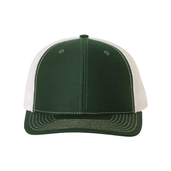 Richardson - Snapback Trucker Cap - 112 - Dark Green/ White