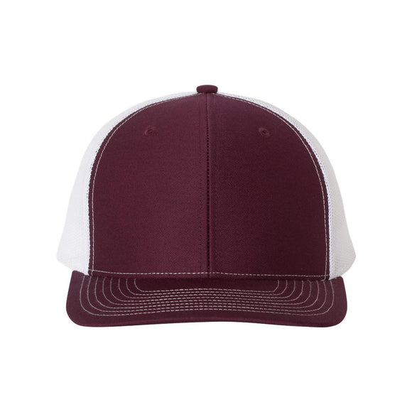 Richardson - Snapback Trucker Cap - 112 - Maroon/ White