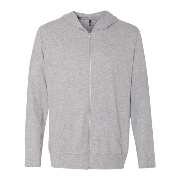 Anvil - Triblend Full-Zip Hooded Long Sleeve T-Shirt - 6759 - Heather Grey