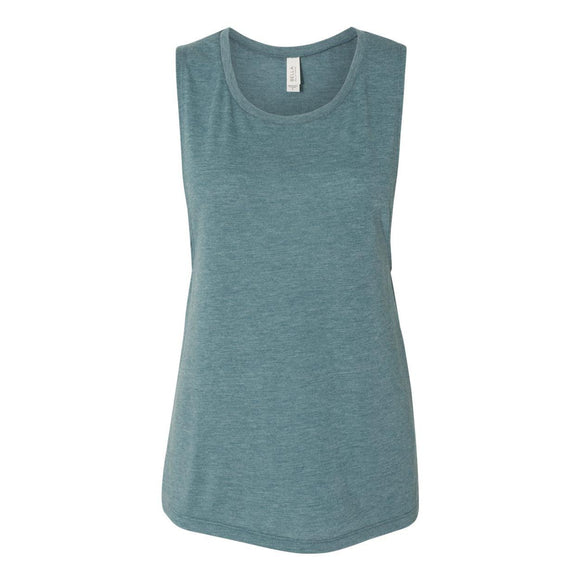 BELLA + CANVAS - Women's Flowy Scoop Muscle Tank - 8803 - Heather Deep Teal