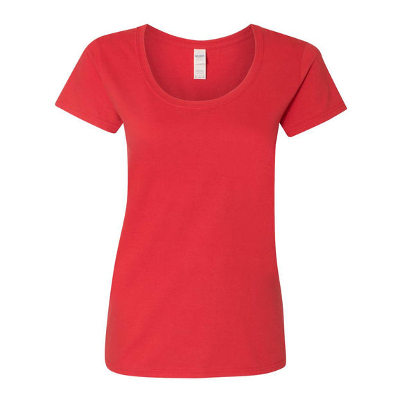 Gildan - Softstyle® Women’s Deep Scoop Neck T-Shirt - 64550L - Red