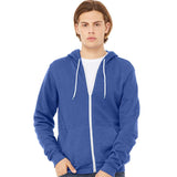 BELLA + CANVAS - Unisex Sponge Fleece Full-Zip Hoodie Sweatshirt - 3739 - Heather True Royal
