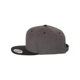 YP Classics - Premium Flat Bill Snapback Cap - 6089M - Dark Heather/ Black