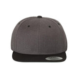 YP Classics - Premium Flat Bill Snapback Cap - 6089M - Dark Heather/ Black