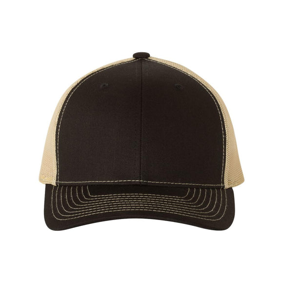 Richardson - Snapback Trucker Cap - 112 - Black/ Vegas Gold