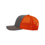 Richardson - Snapback Trucker Cap - 112 - Charcoal/ Orange