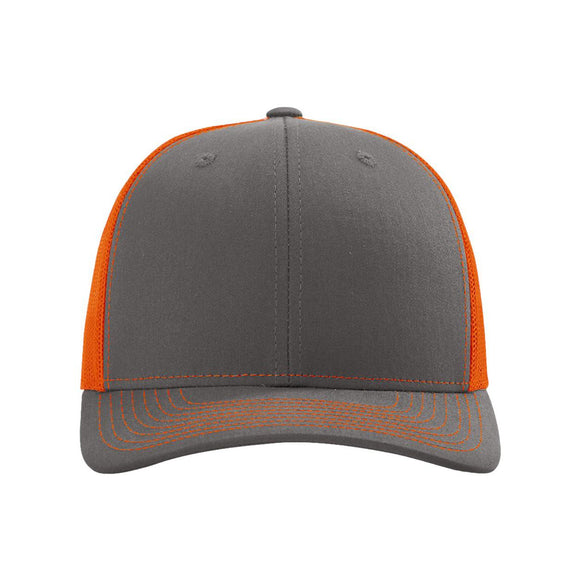 Richardson - Snapback Trucker Cap - 112 - Charcoal/ Orange