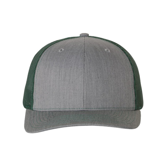 Richardson - Snapback Trucker Cap - 112 - Heather Grey/ Dark Green