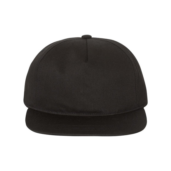 YP Classics - Lightly-Structured Five-Panel Snapback Cap - 6502 - Black