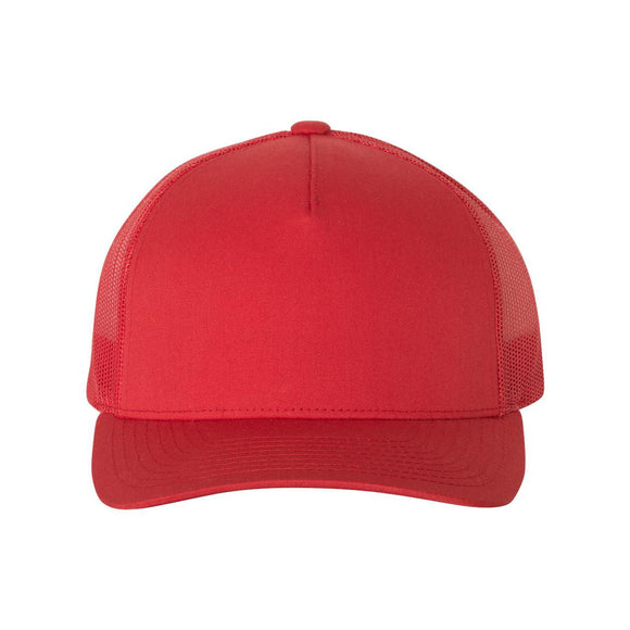 6506 YP Classics Five-Panel Retro Trucker Cap Red